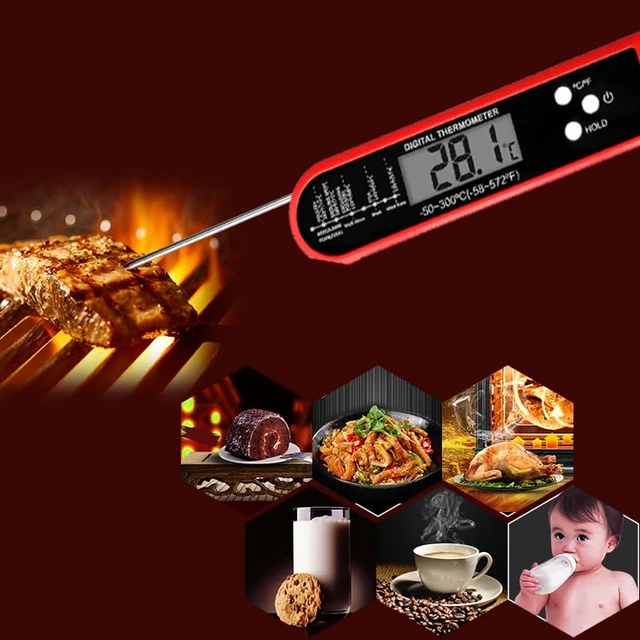 Alt view image 4 of 6 - Digital Meat Thermometer for Cooking and Grilling, Instant Read Food Thermometer with IP67 Waterproof, Strong Magnet and Calibration-Professional Kitchen BBQ Probe for Turkey, Steak