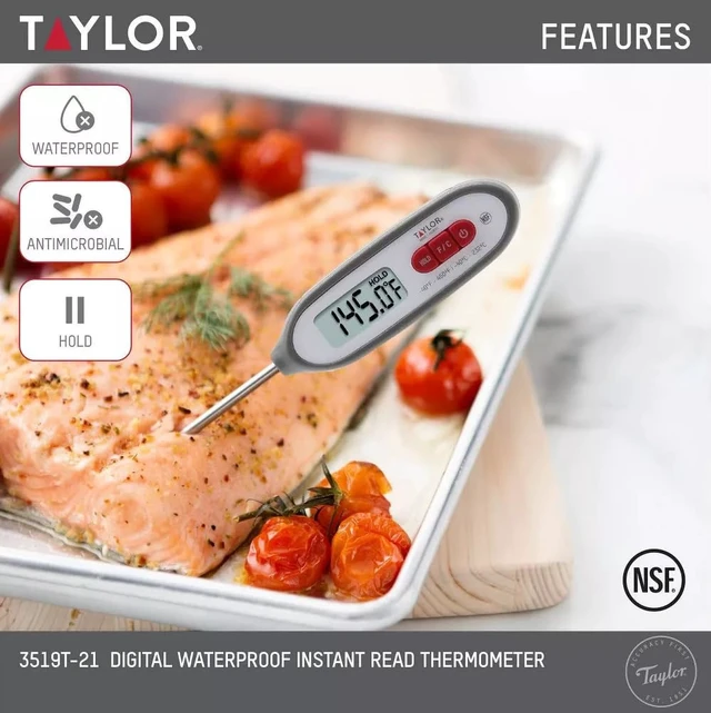 Alt view image 2 of 6 - Compact Instant-Read Pen Style Digital Kitchen Meat Thermometer - Waterproof Grey - Gray