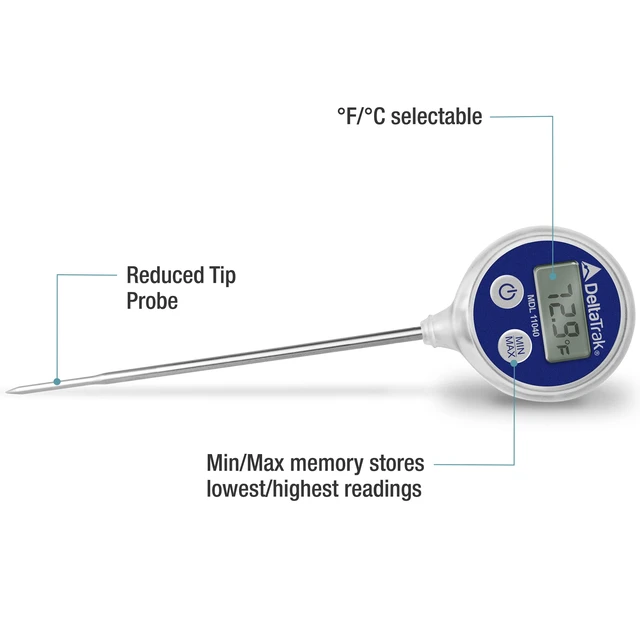 Alt view image 2 of 3 - 11040 Professional Digital Meat Themometer Waterproof for Kitchen, Food Cooking, Grill, BBQ, Smoker, Candy, Coffee, Blue
