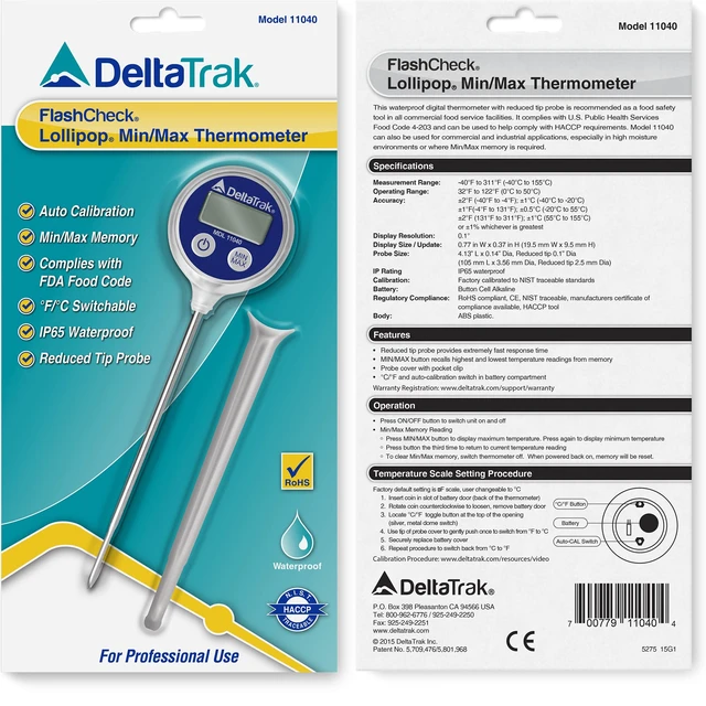Alt view image 3 of 3 - 11040 Professional Digital Meat Themometer Waterproof for Kitchen, Food Cooking, Grill, BBQ, Smoker, Candy, Coffee, Blue