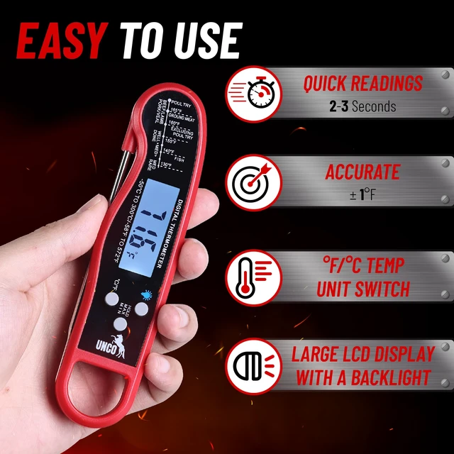 Alt view image 2 of 6 - Meat Thermometer - Digital Instant Read, Waterproof for Cooking & Baking