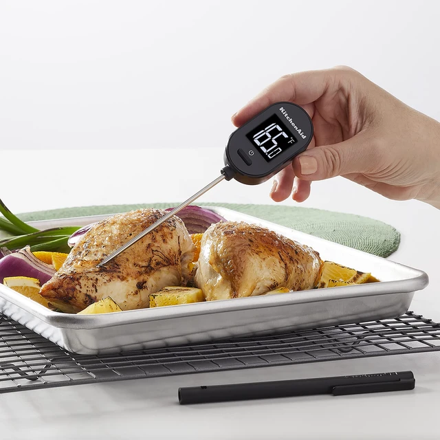 Alt view image 3 of 7 - KQ910 Backlit Instant Read Digital Food Kitchen Grill Thermometer, Meat, and Cooking Wireless Thermometerer, Black