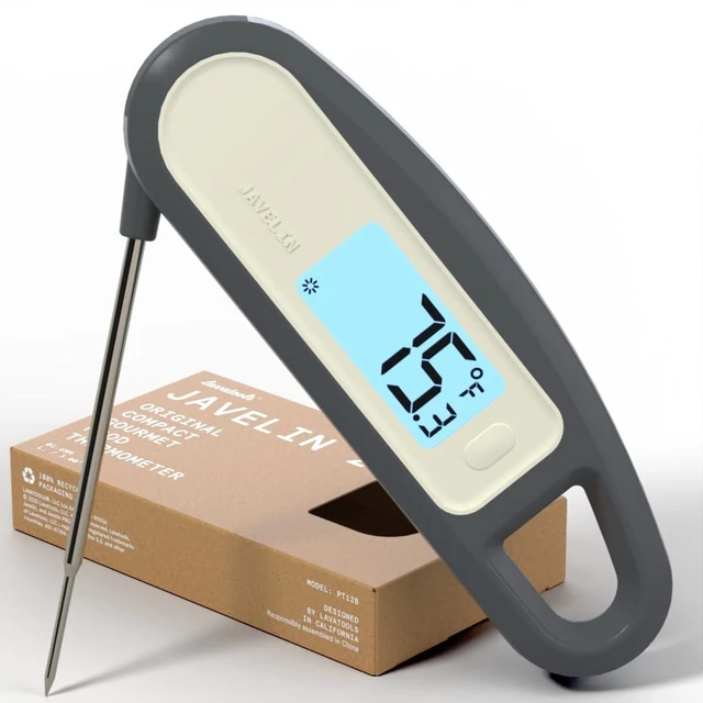 Main image of PT12B Javelin 2 Ultra Fast Digital Instant Read Meat Thermometer for Grill and Cooking, 3" Probe, Compact Foldable Design, 1.5" Backlight Display, Water Resistant-Sesame