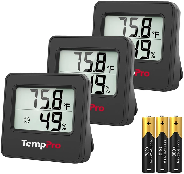 Main image of TempAir 3 Pack Hygrometer Indoor Thermometer for Home | Room Thermometer Humidity Meter with Accurate Temperature Humidity Sensor for Greenhouse Baby Room Office