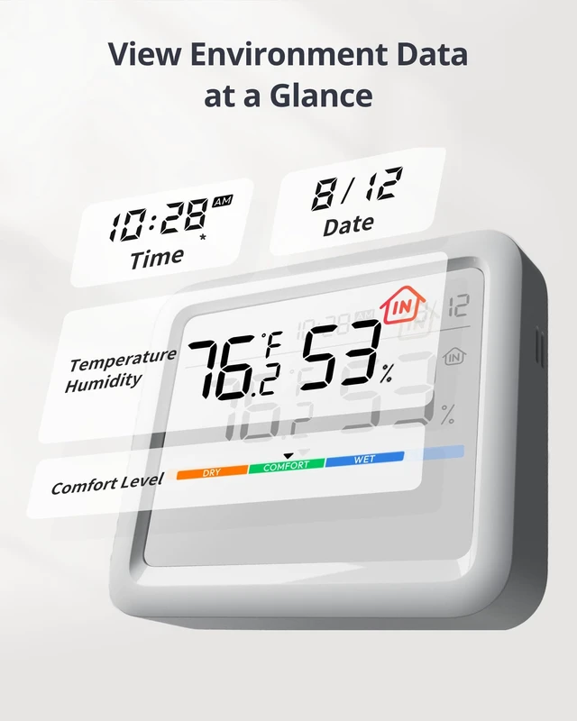 Alt view image 2 of 7 - Meter Pro, Digital Hygrometer & Thermometer - Wireless Indoor Temperature & Humidity Monitor with Bluetooth App Control, Real-Time Alerts (1, Meter Pro)