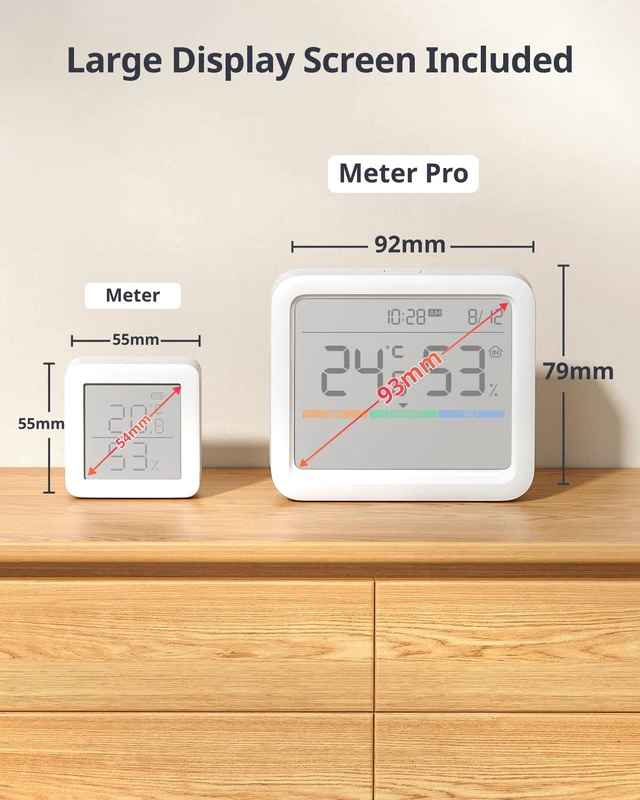 Alt view image 3 of 7 - Meter Pro, Digital Hygrometer & Thermometer - Wireless Indoor Temperature & Humidity Monitor with Bluetooth App Control, Real-Time Alerts (1, Meter Pro)