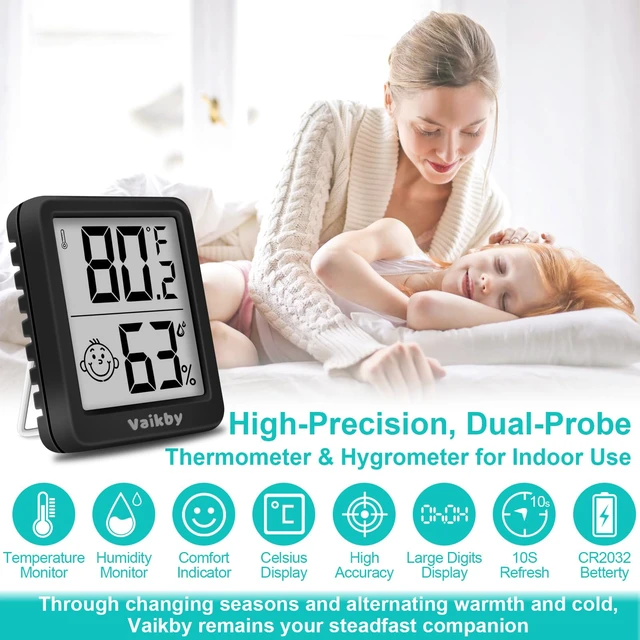 Alt view image 2 of 7 - Indoor Humidity Meter Hygrometer 3Pack, Room Thermometer for Accurate Room Temperature Monitor, Digital Hygrometer with Indoor Thermometer for Home, Baby Nursery, and Humidity Sensor Enhanced Comfort