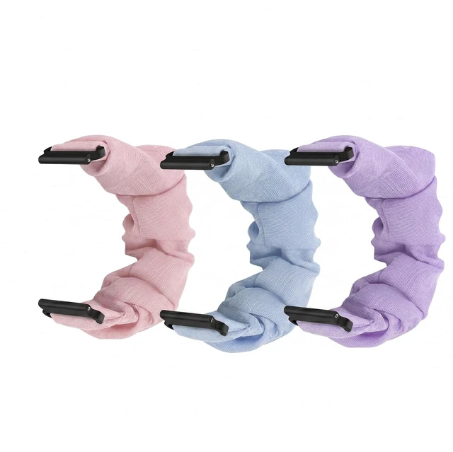 Main image of 3 Pack 20mm Scrunchie Band Compatible with Gabb Watch 3e/3/2/1 | Stretchy Loop Band, Soft Elastic Fabric, Compatible with Gizmo Watch 3/2/1, SyncUP Kids Watch, Blue+Pink+Purple