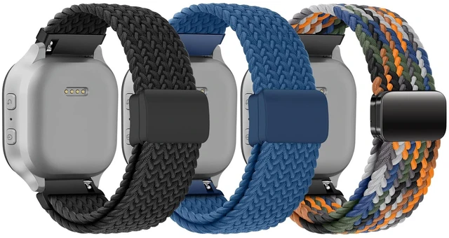 Main image of 3Pack Braided Band Compatible with Gizmo Watch 3 2 1 | Stretchy Bands with Adjustable Easy Buckle for Kids Boys Girls for Gabb Watch 3e 3 2 1/SyncUP Kids Watch 2 1/Cosmo JrTrack