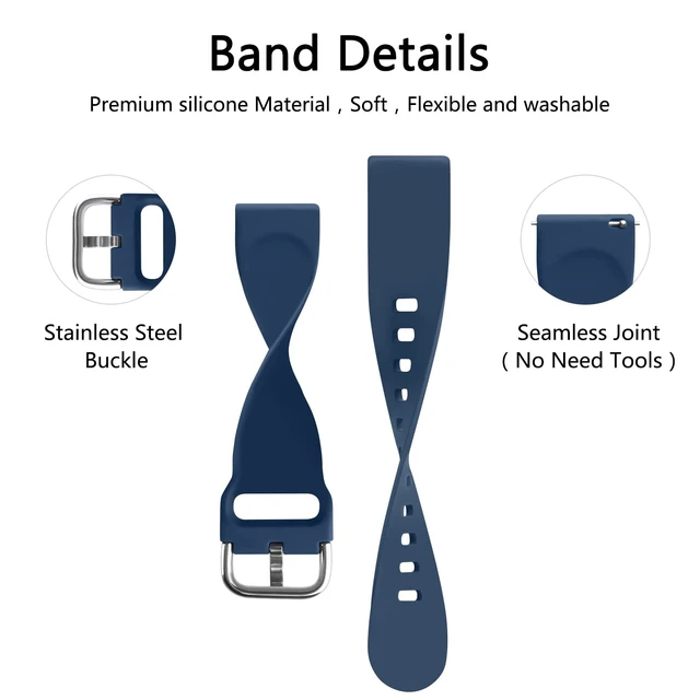 Alt view image 2 of 5 - 3 Pack Bands Compatible with Gizmo Watch Band Replacement for Kids, Soft Silicone Adjustable Sport Strap Replacement Wristbands for Verizon Gizmo Watch 2 / Gizmo Watch 1 Smartwatch Boys Girls