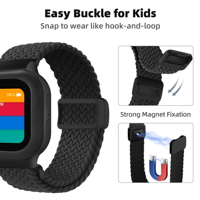 Alt view image 3 of 7 - 3Pack Braided Band Compatible with Gizmo Watch 3 2 1 | Stretchy Bands with Adjustable Easy Buckle for Kids Boys Girls for Gabb Watch 3e 3 2 1/SyncUP Kids Watch 2 1/Cosmo JrTrack