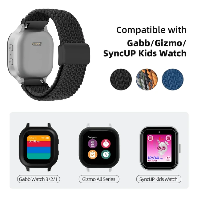 Alt view image 2 of 7 - 3Pack Braided Band Compatible with Gizmo Watch 3 2 1 | Stretchy Bands with Adjustable Easy Buckle for Kids Boys Girls for Gabb Watch 3e 3 2 1/SyncUP Kids Watch 2 1/Cosmo JrTrack