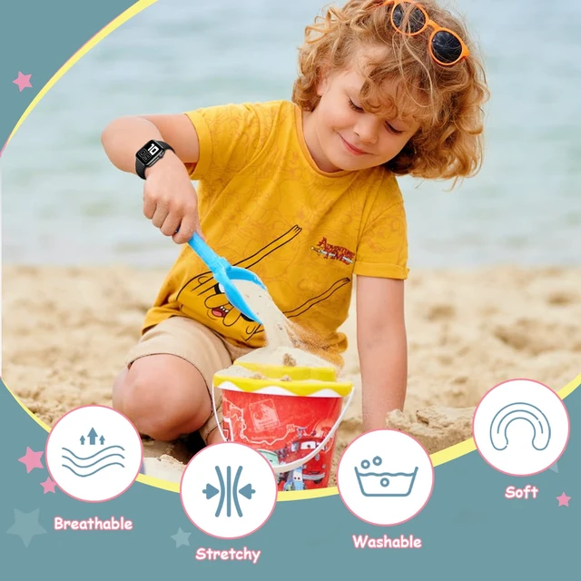 Alt view image 5 of 7 - Compatible with Kids Apple Watch Band 38/40/41/42/44/45/46mm Silicone Strap | for iWatch Series SE3 SE2 SE 11 10 9 8 7 6 5 4 3 2 1 Girls Boys Small Wrists Breathable Soft Sport Replacement Bands