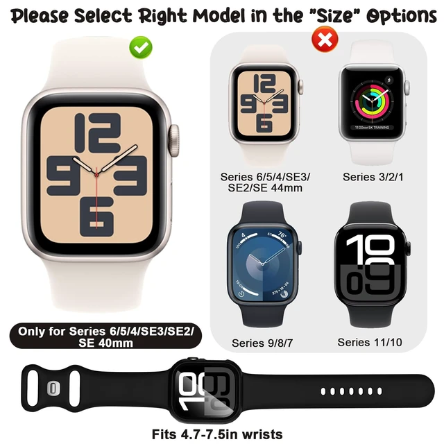 Alt view image 2 of 7 - Compatible with Kids Apple Watch Band+Case 38/40/41/42/44/45/46mm Silicone | for iWatch Series SE3 SE2 SE 11 10 9 8 7 6 5 4 3 2 1, Soft Breathable Sport Strap and Protective Cover with Tempered Glass