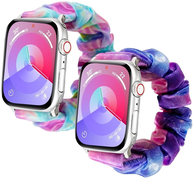 Main image of Scrunchie Band for Kids Apple Watch Band SE3/SE2/SE & Series 11-1 | Girls Boys Soft Nylon Stretchy Strap for iWatch 38mm 40mm 41mm or 42mm 44mm 45mm 46mm