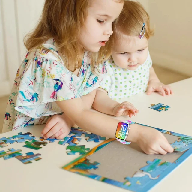 Alt view image 6 of 6 - Scrunchie Band for Kids Apple Watch Band SE3/SE2/SE & Series 11-1 | Girls Boys Soft Nylon Stretchy Strap for iWatch 38mm 40mm 41mm or 42mm 44mm 45mm 46mm