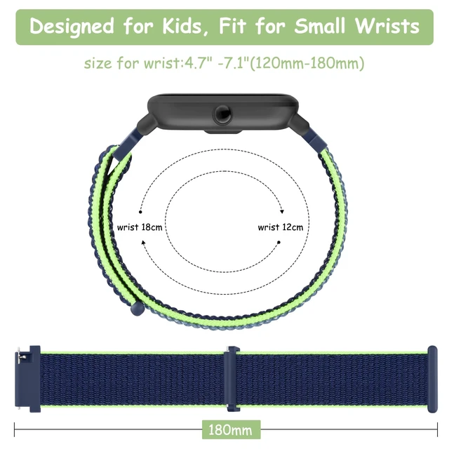 Alt view image 7 of 7 - Nylon Bands for SyncUP Kids Watch 2/1 Band, Adjustable Breathable Nylon Replacement Strap Compatible with Tmobile Sync UP Kids Watch 2/1 Band (Black+Blue+Lime)