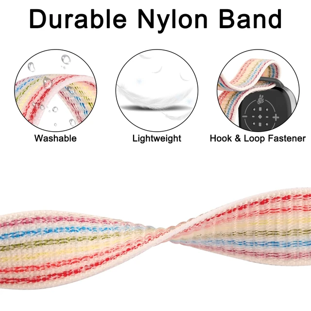 Alt view image 3 of 7 - Nylon Bands Compatible with Fitbit Ace LTE, Soft Durable Breathable Sport Replacement Wristbands for Fitbit Ace LTE Band Girl Boy (Black+Pink Sand+Rainbow)