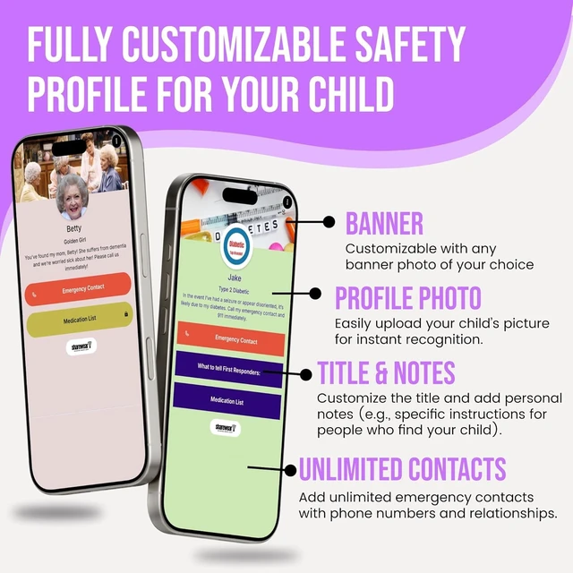 Alt view image 4 of 7 - Adjustable Kids ID Bracelet, NFC Safety Band, Waterproof, No Subscription | Waterproof silicone; not GPS; nonverbal kids medical info; tap-to-scan emergency contact; adjustable band