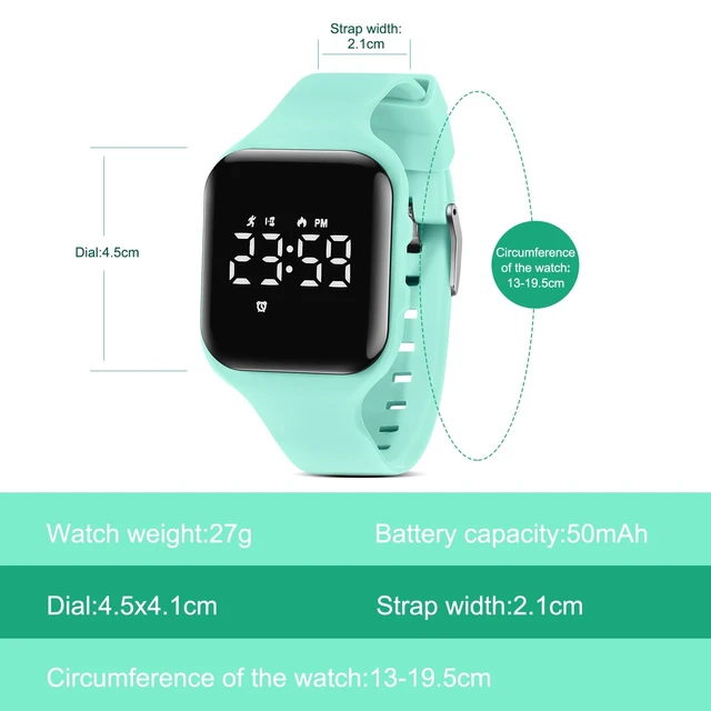Alt view image 6 of 6 - Kids Watches for Girls Boys Digital Sport Watch with Step Counter Pedometer Vibration Alarm, No App Waterproof Fitness Tracker Kids Watch Boys Girls Teens Students Ages 5-16