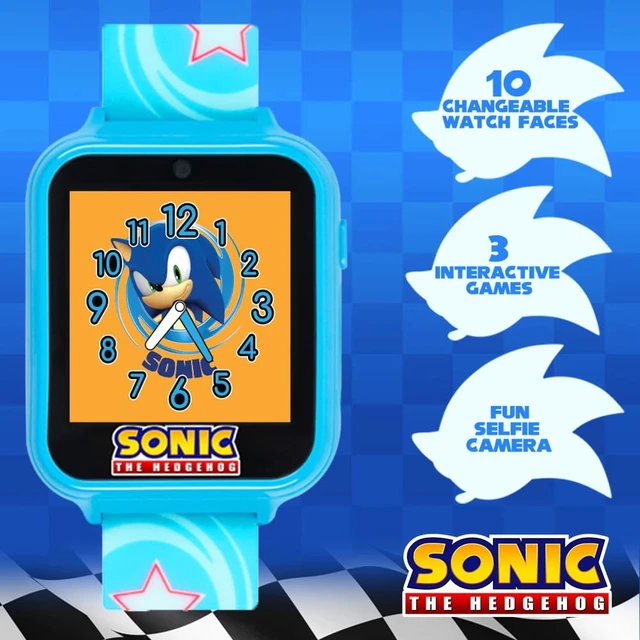 Alt view image 2 of 7 - Kids SEGA Sonic The Hedgehog Blue Educational Touchscreen Smart Watch Toy for Boys, Girls, Toddlers - Selfie Cam, Learning Games, Alarm, Calculator, Pedometer (Model: SNC4133AZ)