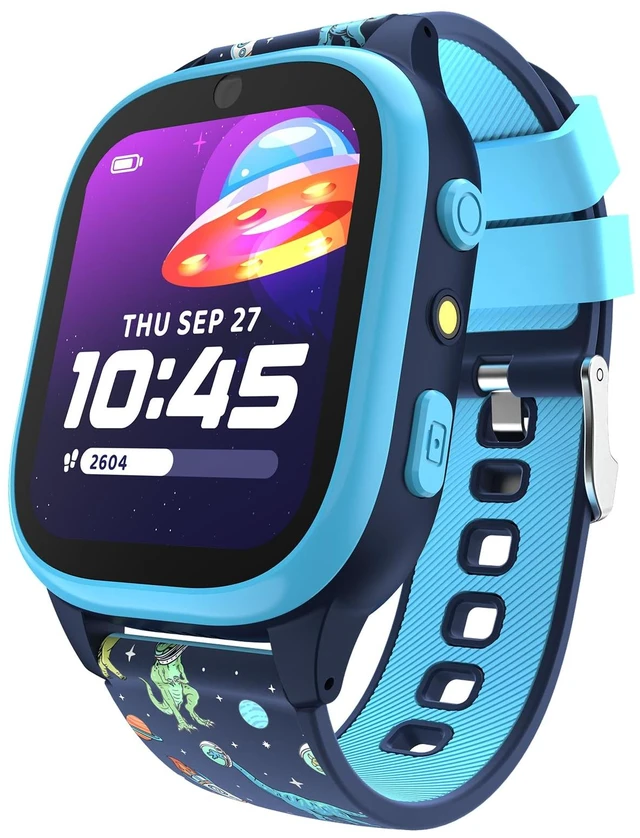 Main image of 4 Kids Smartwatch, Educational Tech Toy25+ Games, Selfie Camera, Audiobooks, Step Tracker, WaterResistant, Parental Controls, Long Battery, Ages412 (Navy Dinosaurs)