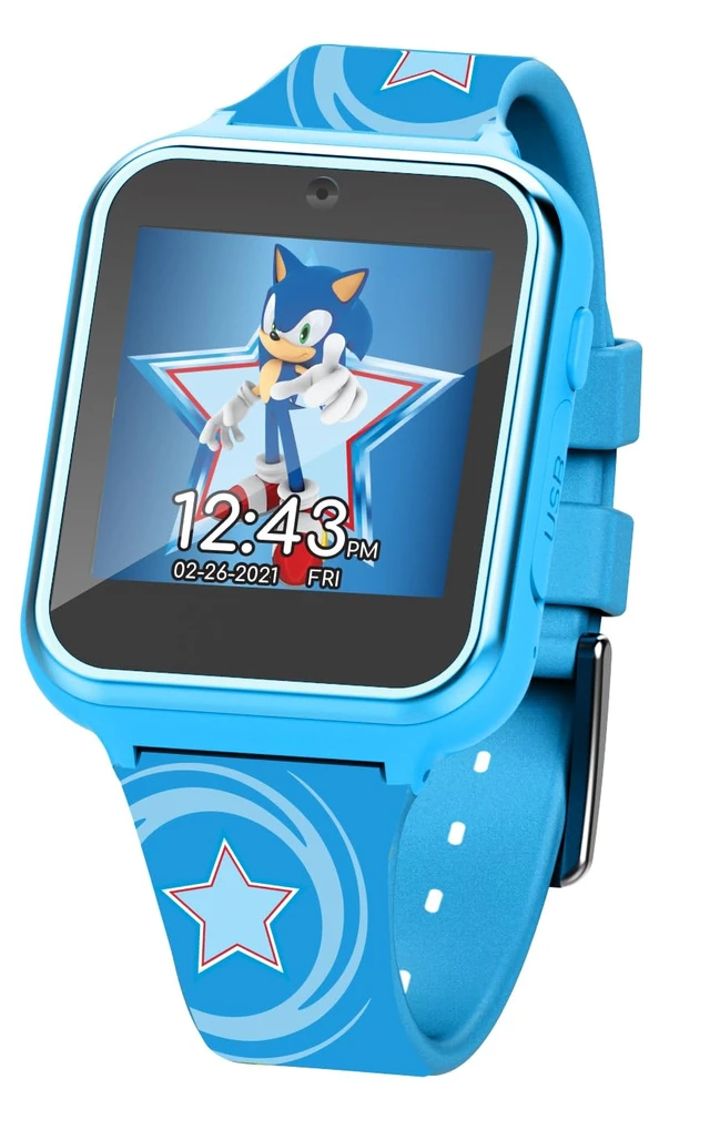 Alt view image 6 of 7 - Kids SEGA Sonic The Hedgehog Blue Educational Touchscreen Smart Watch Toy for Boys, Girls, Toddlers - Selfie Cam, Learning Games, Alarm, Calculator, Pedometer (Model: SNC4133AZ)