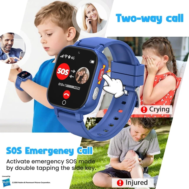 Alt view image 3 of 7 - Smart Watch for Kids, 4G Kids Smartwatch with GPS Tracker Calling (Blue) | WIFI/Voice/Video Chat/SOS/SMS-receiving IP68 Waterproof Pedometer Camera Alarm Safe Zone Smartwatch Gift for Boys Girls 4-12