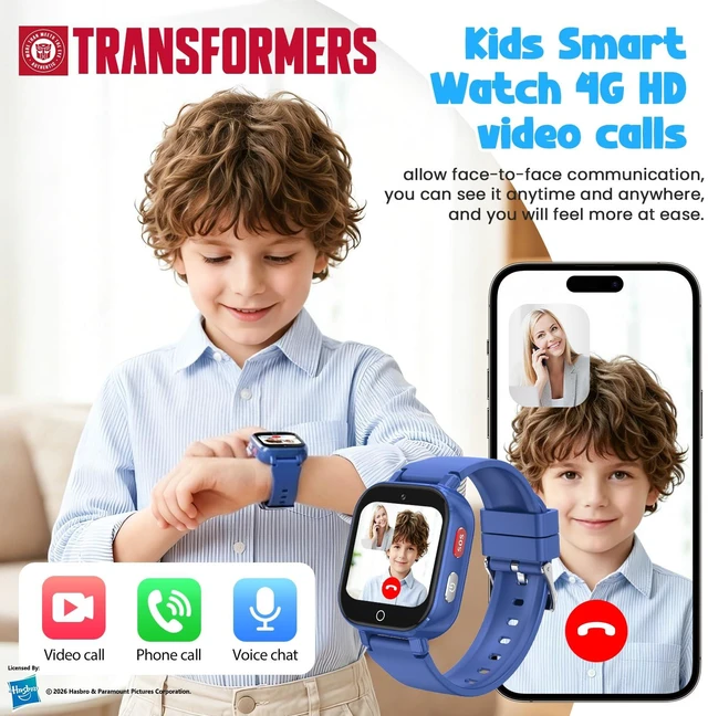 Alt view image 2 of 7 - Smart Watch for Kids, 4G Kids Smartwatch with GPS Tracker Calling (Blue) | WIFI/Voice/Video Chat/SOS/SMS-receiving IP68 Waterproof Pedometer Camera Alarm Safe Zone Smartwatch Gift for Boys Girls 4-12