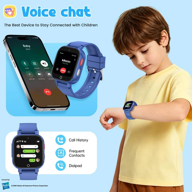 Alt view image 6 of 7 - Smart Watch for Kids, 4G Kids Smartwatch with GPS Tracker Calling (Blue) | WIFI/Voice/Video Chat/SOS/SMS-receiving IP68 Waterproof Pedometer Camera Alarm Safe Zone Smartwatch Gift for Boys Girls 4-12