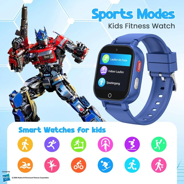 Alt view image 7 of 7 - Smart Watch for Kids, 4G Kids Smartwatch with GPS Tracker Calling (Blue) | WIFI/Voice/Video Chat/SOS/SMS-receiving IP68 Waterproof Pedometer Camera Alarm Safe Zone Smartwatch Gift for Boys Girls 4-12