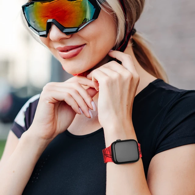 Alt view image 5 of 6 - Double Sided Printed Band Compatible with Apple Watch Bands,Spider | 49mm 46mm 45mm 44mm 42mm(Series 3), Cute Silicone Band for iWatch Series 12 11 10 9 8 7 6 5 4 3/Ultra 4 3 2 1/SE, Women Men
