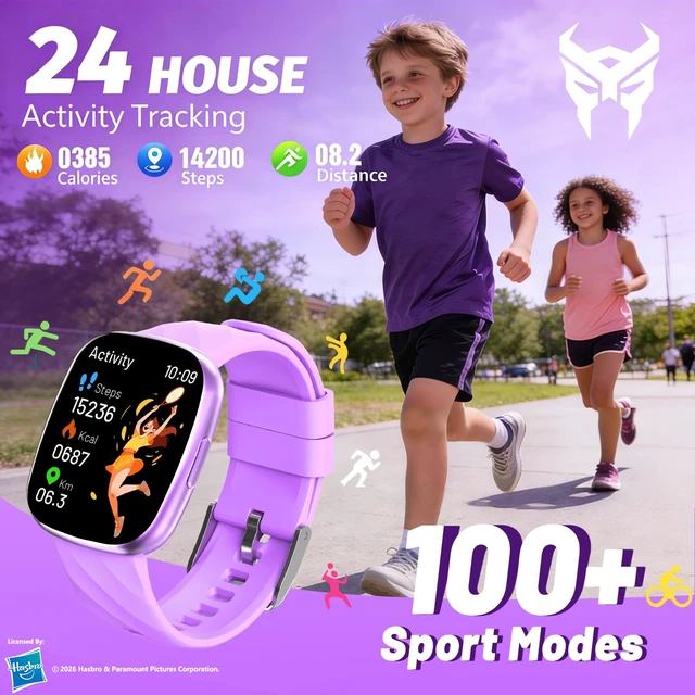 Alt view image 2 of 7 - Kids Smart Watch for Boys & Girls,1.78" HD Touchscreen Fitness Tracker with Heart Rate & Sleep Monitor, IP68 Sports Activity Watch with Pedometer, Birthday Gift for 5-16 Year Olds,Pu