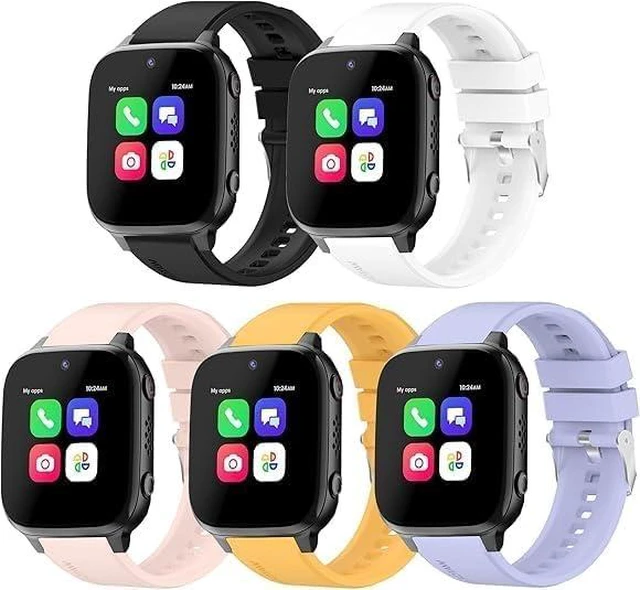 Main image of 5-Pack Bands Compatible for VTech KidiZoom DX4 Smart Watch for Kids, Replacement Sport Waterproof Silicone Wristbands, Small Size Waterproof Watch Strap