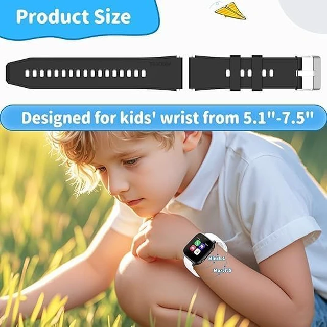 Alt view image 3 of 7 - 5-Pack Bands Compatible for VTech KidiZoom DX4 Smart Watch for Kids, Replacement Sport Waterproof Silicone Wristbands, Small Size Waterproof Watch Strap