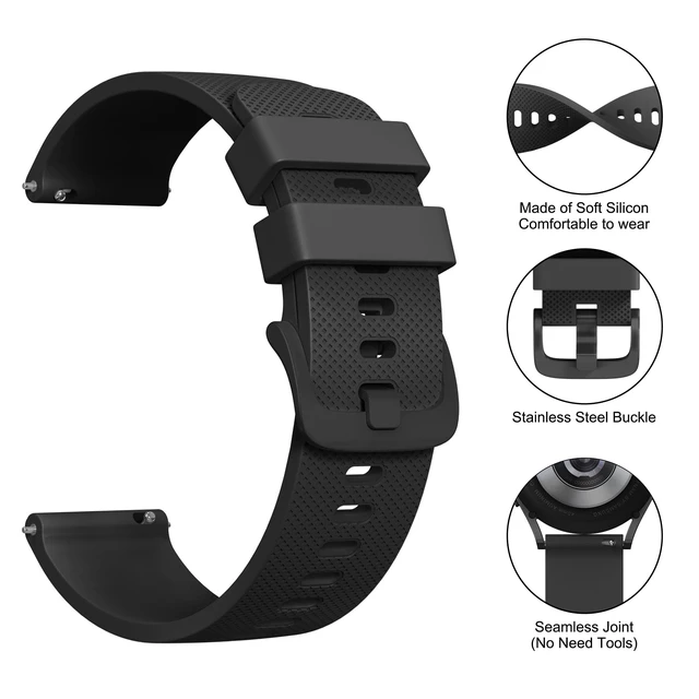 Alt view image 2 of 6 - Silicone Bands for SyncUP Kids Watch 2/1 Band, Soft Sport Replacement Bands Compatible with Tmobile Sync UP Kids Watch 2/1 Band, 3 PACK (Black+Navy Blue+Grey)