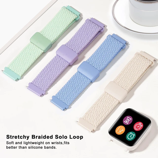 Alt view image 4 of 7 - Magnetic Braided Band Compatible with Cosmo JrTrack 5/4/3/2 SE/2/JrTrack & Gizmo Adventrue 3 3 2 1/Gabb 3e 3 2 1/SyncUP Watch 2 1, 2 Pack Soft Breathable Strap Easy Buckle for Small Wrist