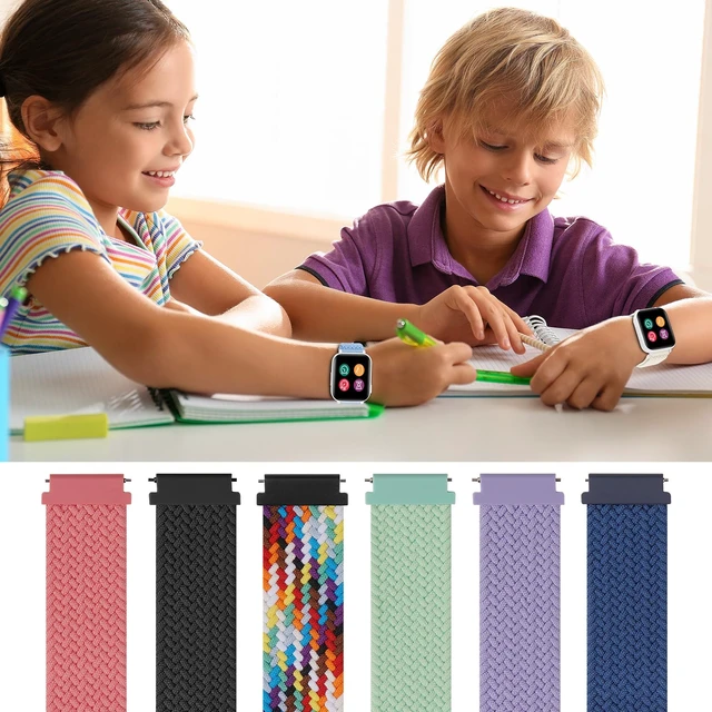 Alt view image 7 of 7 - Magnetic Braided Band Compatible with Cosmo JrTrack 5/4/3/2 SE/2/JrTrack & Gizmo Adventrue 3 3 2 1/Gabb 3e 3 2 1/SyncUP Watch 2 1, 2 Pack Soft Breathable Strap Easy Buckle for Small Wrist