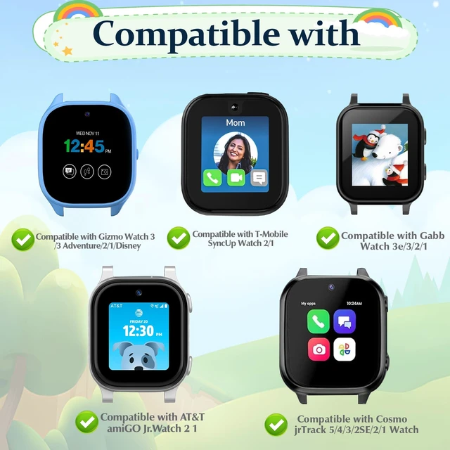 Alt view image 2 of 7 - Compatible with Gizmo/Gabb/SyncUP/Cosmo JrTrack/AT&T amiGO Jr Watch Band | for 20mm Gizmo 4/3/2/1/3Adventure Gabb 3e 3 2 1/SyncUP kids 2 1/Cosmo Jr Track 5 4 3-1/amiGO Jr 2/1 Silicone Sport Strap
