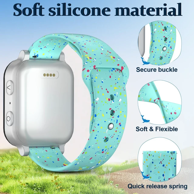 Alt view image 3 of 7 - Compatible with Gizmo/Gabb/SyncUP/Cosmo JrTrack/AT&T amiGO Jr Watch Band | for 20mm Gizmo 4/3/2/1/3Adventure Gabb 3e 3 2 1/SyncUP kids 2 1/Cosmo Jr Track 5 4 3-1/amiGO Jr 2/1 Silicone Sport Strap