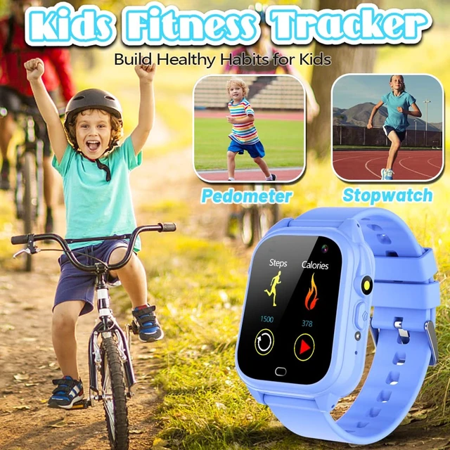 Alt view image 6 of 7 - Kids Waterproof Smart Watch for Boys Girls Ages 3-12 Birthday Gifts (Blue) | 26 Games, Video Camera, 1.44" HD Touchscreen, Music Player, Alarm Clock, Flashlight, Pedometer, Calculator, Adjustable Band