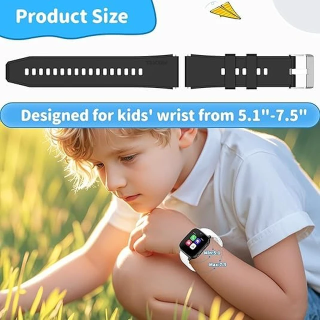 Alt view image 2 of 7 - 5-Pack Bands for Sootingot P70, Monowul P70 Kids Smart Watch, Replacement Sport Waterproof Silicone Wristbands