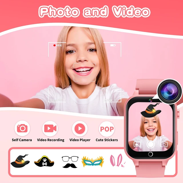 Alt view image 3 of 7 - Kids Smart Watches Girls Age 6-12, 26 Games Touchscreen Kids Watch with Video Camera Music Player Learning Cards Audiostory Flashlight 12/24 hr Educational Toys Birthday Gifts for Girls Ages 6 7 8