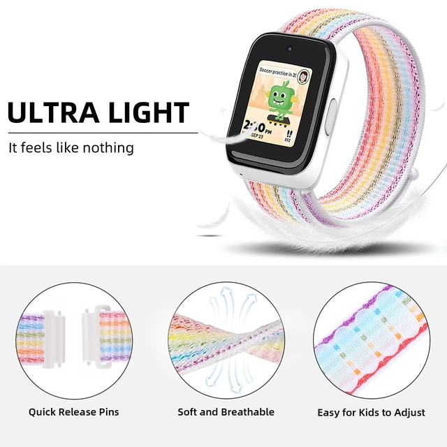 Alt view image 3 of 6 - Kids Nylon Bands for SyncUP Kids Watch 2/1, Hook&Loop Band for Boys Girls | Breathable, Lightweight & Adjustable The Perfect Replacement Band for Active Children