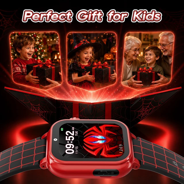Alt view image 6 of 7 - Kids Smart Watch for Boys Ages 4-12, Camera, 40 Games, Spider Theme | Camera, video, music, pedometer, alarm, flashlight, stopwatch and timer; birthday or Christmas gift for boys ages 4-12