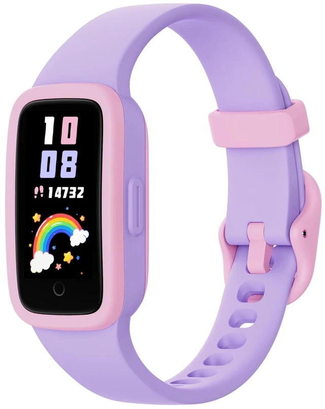 Main image of Vigor Kids Watch Fitness Tracker AMOLED Screen, 3ATM Waterproof | No Phone Needed, Pedometer, Heart Rate, Sleep Monitor, Vibrating Alarm, 10 Sport Modes, E-Pet for Girls Age 5-15, Lilac