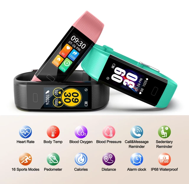 Alt view image 2 of 7 - Fitness Tracker with Step/Distance/Calories Counter, Activity Tracker with Heart Rate Monitor, Slim Style Watch IP68 Waterproof, Sleep Monitor Tracker, Pedometer Watch for Women Men Kids