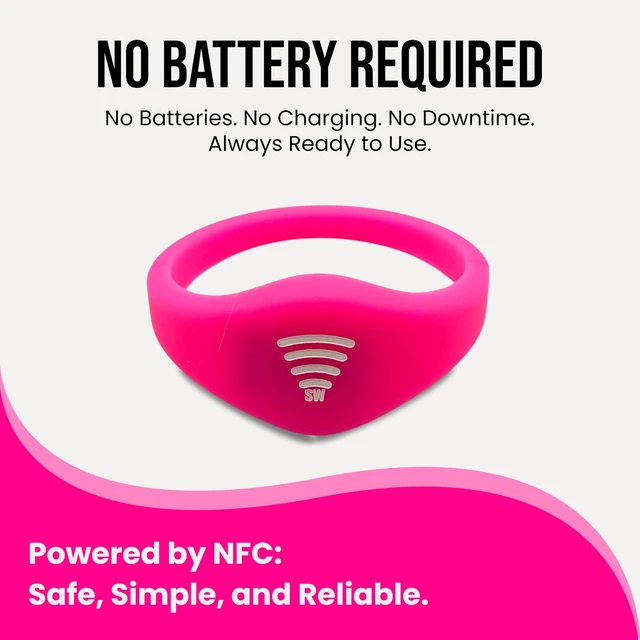 Alt view image 5 of 7 - Kids ID Bracelet, Fitted NFC Safety Wristband, Waterproof Slip-On ID Band | Waterproof silicone; not GPS; wrist or ankle wear; ideal for theme parks, travel & beaches; slip-on fit