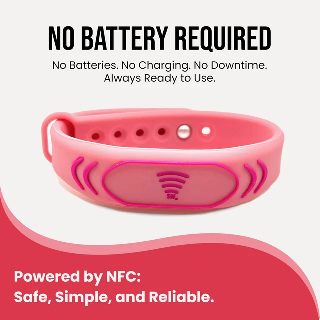 Alt view image 5 of 7 - Adjustable Kids ID Bracelet, NFC Safety Band, Waterproof, No Subscription | Waterproof silicone; not GPS; nonverbal kids medical info; tap-to-scan emergency contact; adjustable band