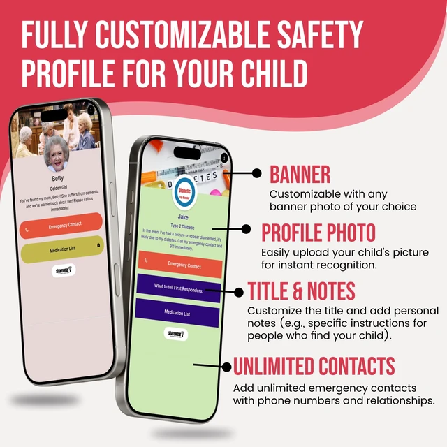 Alt view image 4 of 7 - Adjustable Kids ID Bracelet, NFC Safety Band, Waterproof, No Subscription | Waterproof silicone; not GPS; nonverbal kids medical info; tap-to-scan emergency contact; adjustable band